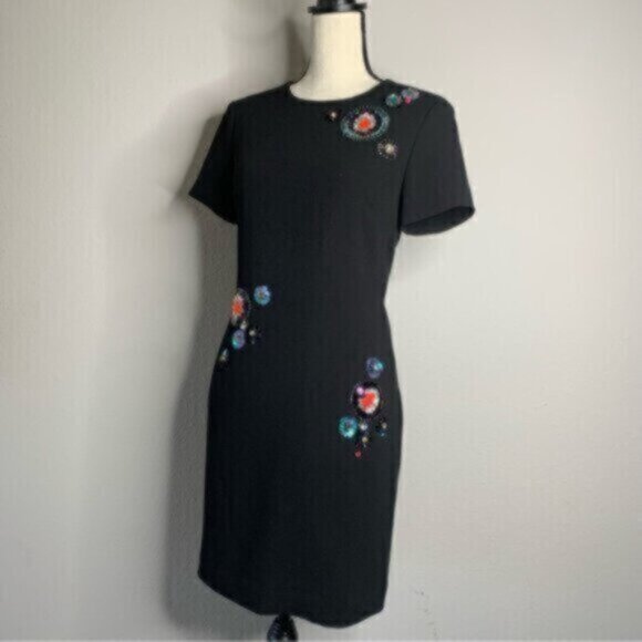 Trina Trunk Black Multi Color Dazzle Embellished Mini Sheath Dress - Picture 5 of 15